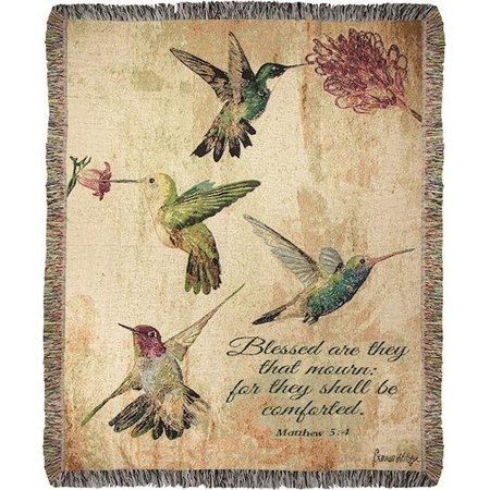 MANUAL WOODWORKERS Manual Woodworkers ATHBFLV 50 x 60 in. Hummingbird Floral with Verse Tapestry Throw ATHBFLV